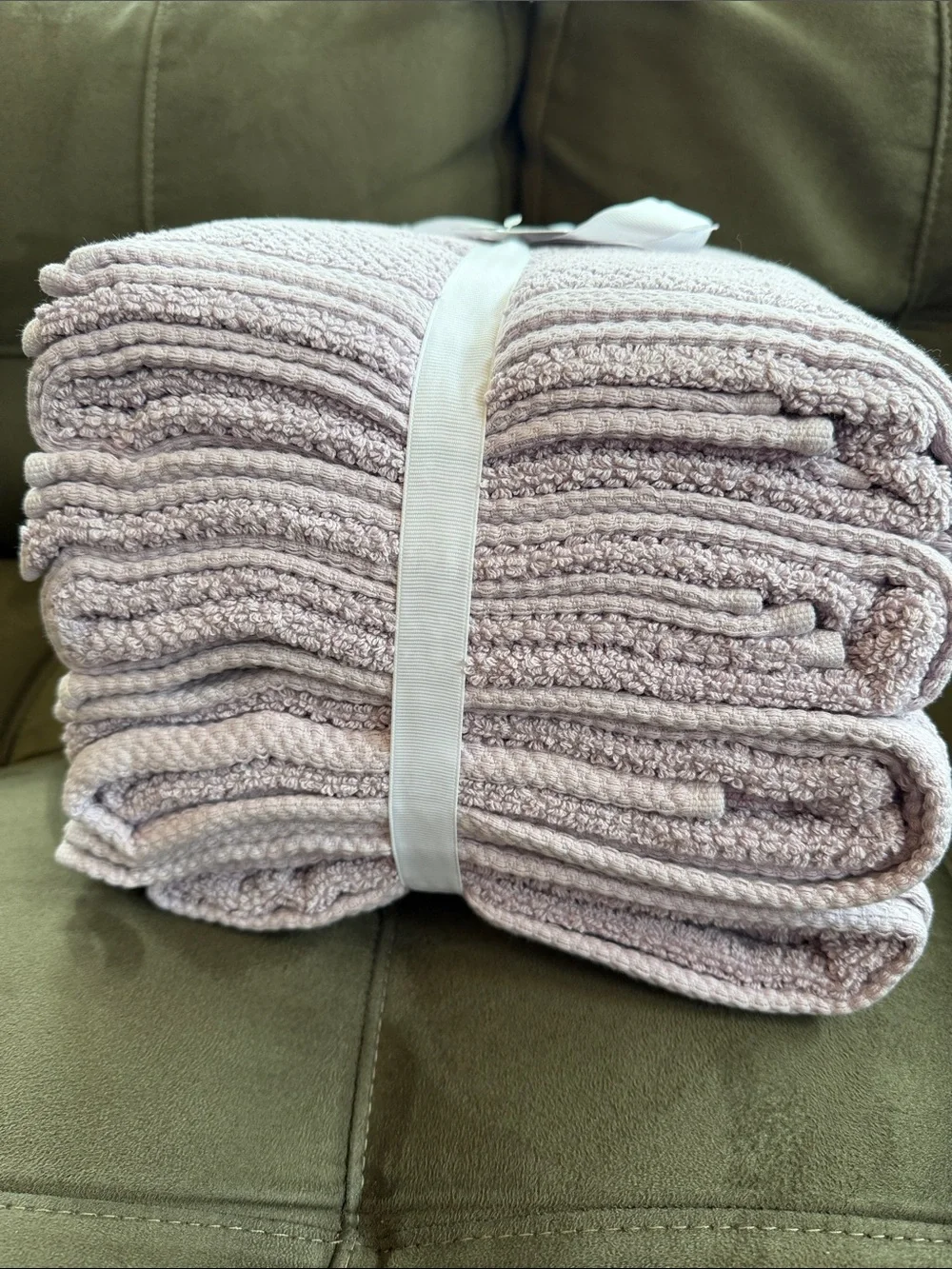 Soft Lilac Terry Bath Towel Set